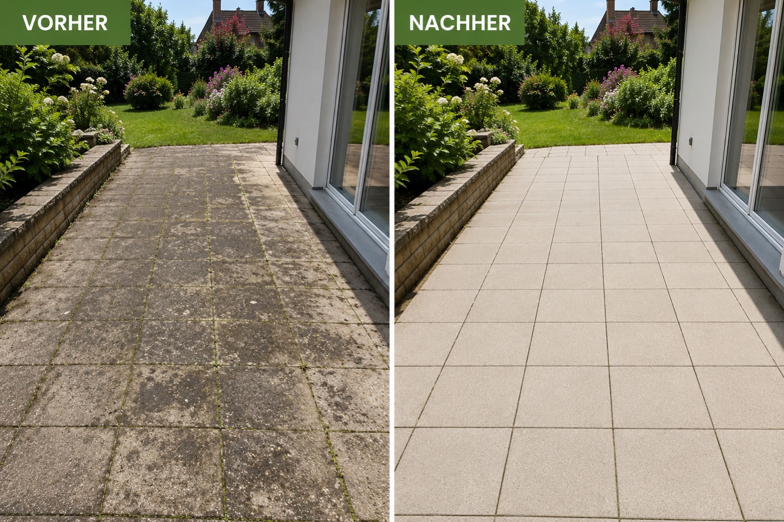 Vorher Nachher Terrassenreinigung